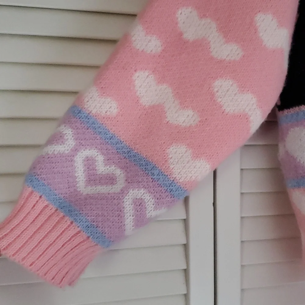 Pink Cat Pattern Sweater - Picture 4 of 10